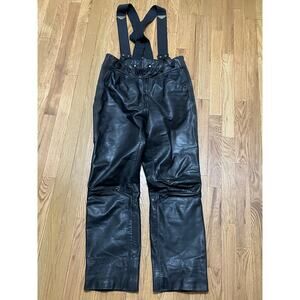 First Gear By Hein Gericke Black Leather Protective‎ Riding Pants Chaps 40/12